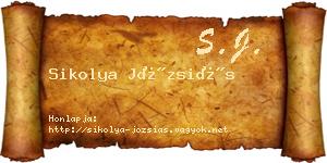 Sikolya Józsiás névjegykártya